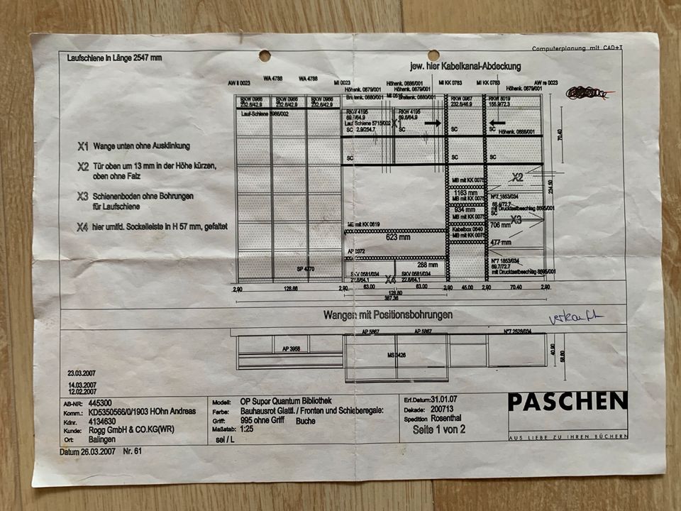 Paschen OP Super Quantum Bibliothek,Wohnwand in Machern