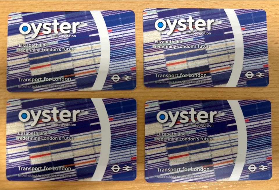 4 x Oyster Card London Elizabeth line special edition in Düsseldorf