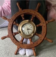 Schiffslenkrad mit Uhr Kreis Pinneberg - Ellerhoop Vorschau