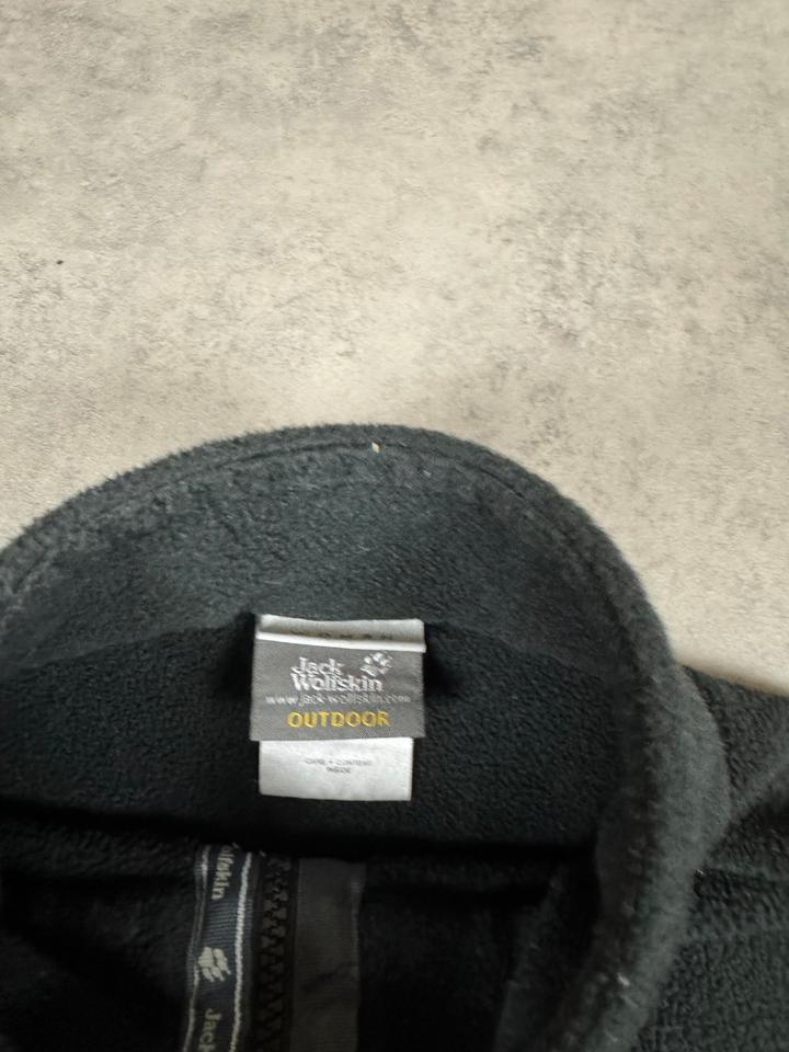 Vintage Jack Wolfskin Fleecejacke Size L/40 Schwarz Grau in Buchen (Odenwald)