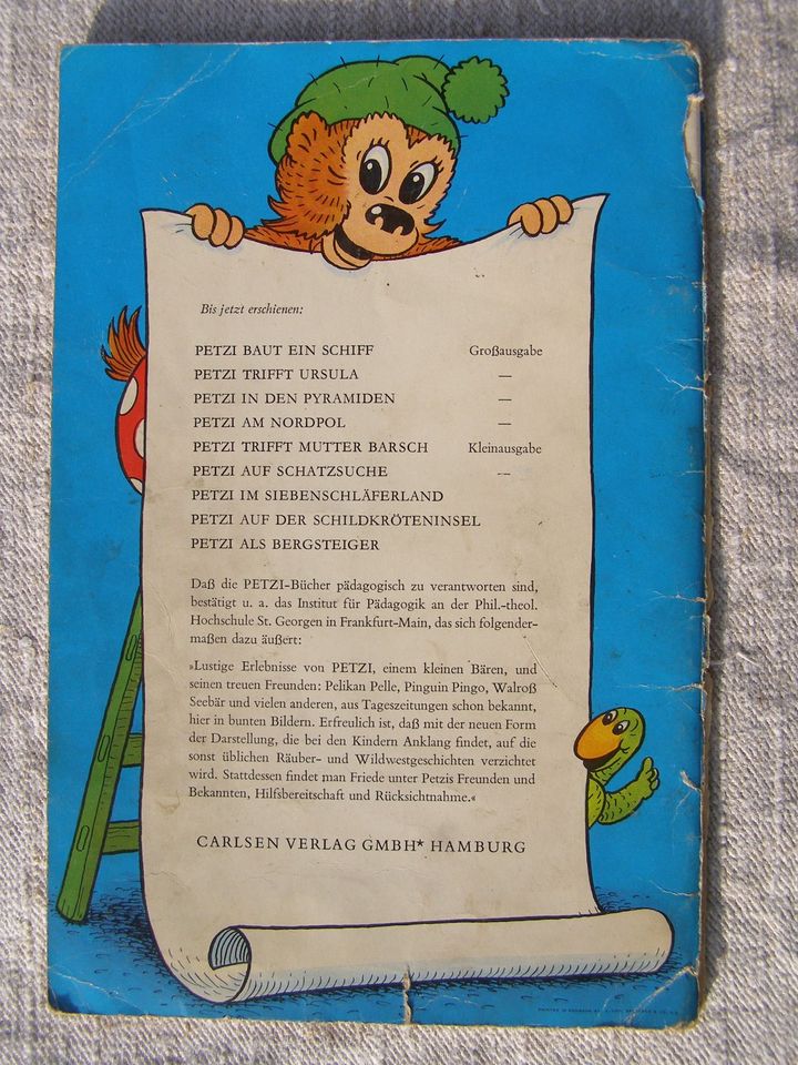 Petzi als Bergsteiger_Erstauflage Soerensen Dänemark 1957_Carlsen in Obersinn