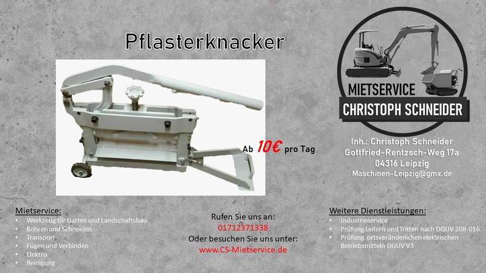 Pflasterknacker Plattentrenner zum Mieten in Leipzig