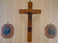 Jesus+Maria+Kreuz: Wandbehang, Kupfer Guss, auf Holz, ca. 1930 Bayern - Dießen Vorschau