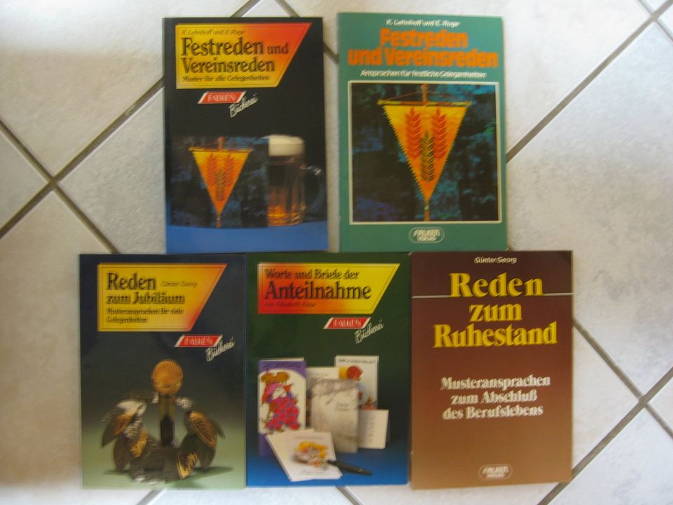 Reden für alle Gelegenheiten - 5 Bücher - Gesamtpreis in Krümmel