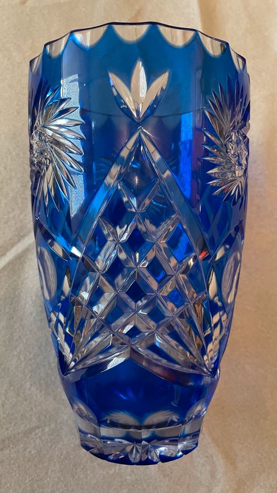 Kristallglas Vase Blau in Kornwestheim