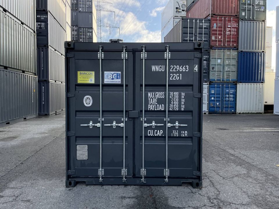 20 Fuß  Seercontainer mit STAHLFUSSBODEN + LICHT! / Lagercontainer / Materialcontainer RAL 7016 in Hamburg
