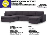 Sofa Couch Wohnlandschaft U Form Bettfunktion-Bettkasten dunkelgr Nordrhein-Westfalen - Mettingen Vorschau