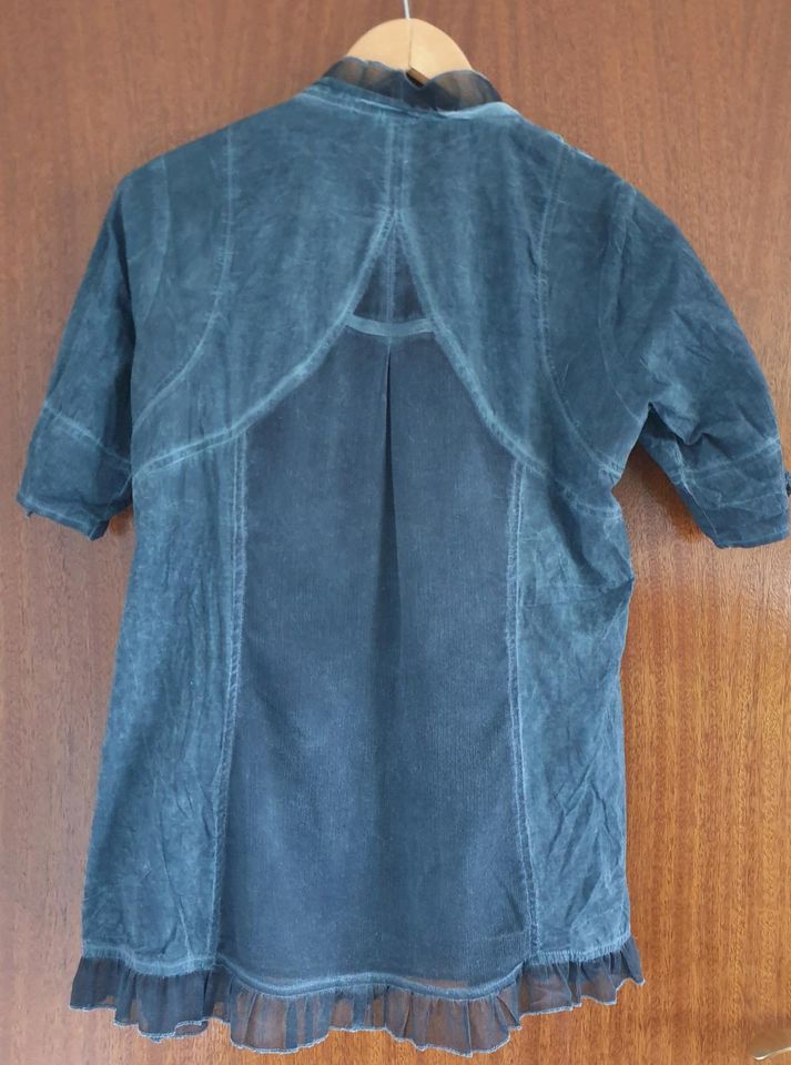 Camera Bluse Damen Gr. 40 oil washed Blau Grau Petrol schick in Kürten