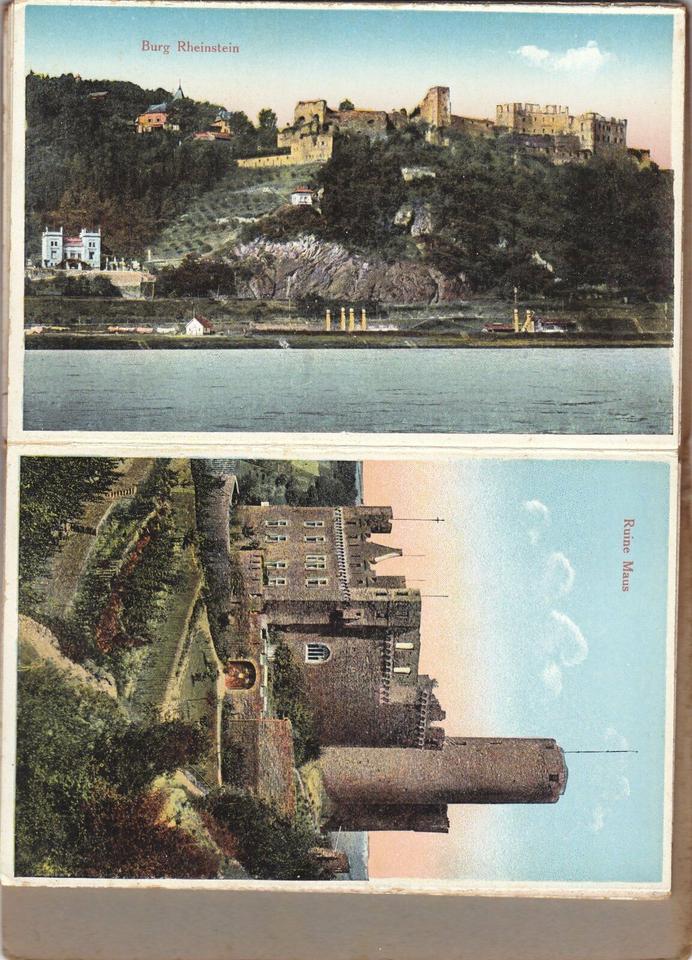 Leporello Rheinische Schlösser u. Burgen, 20 Postkarten, um 1900 in Hamburg