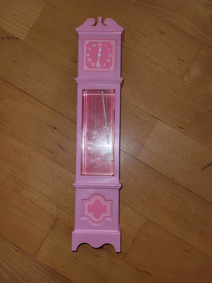 Barbie Standuhr rosa mit Pendel Uhr in Brühl