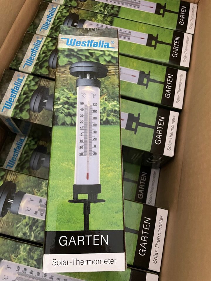 Gartenstecker Solar Thermometer von Westfalia mit LED Beleuchtung in Bad Doberan