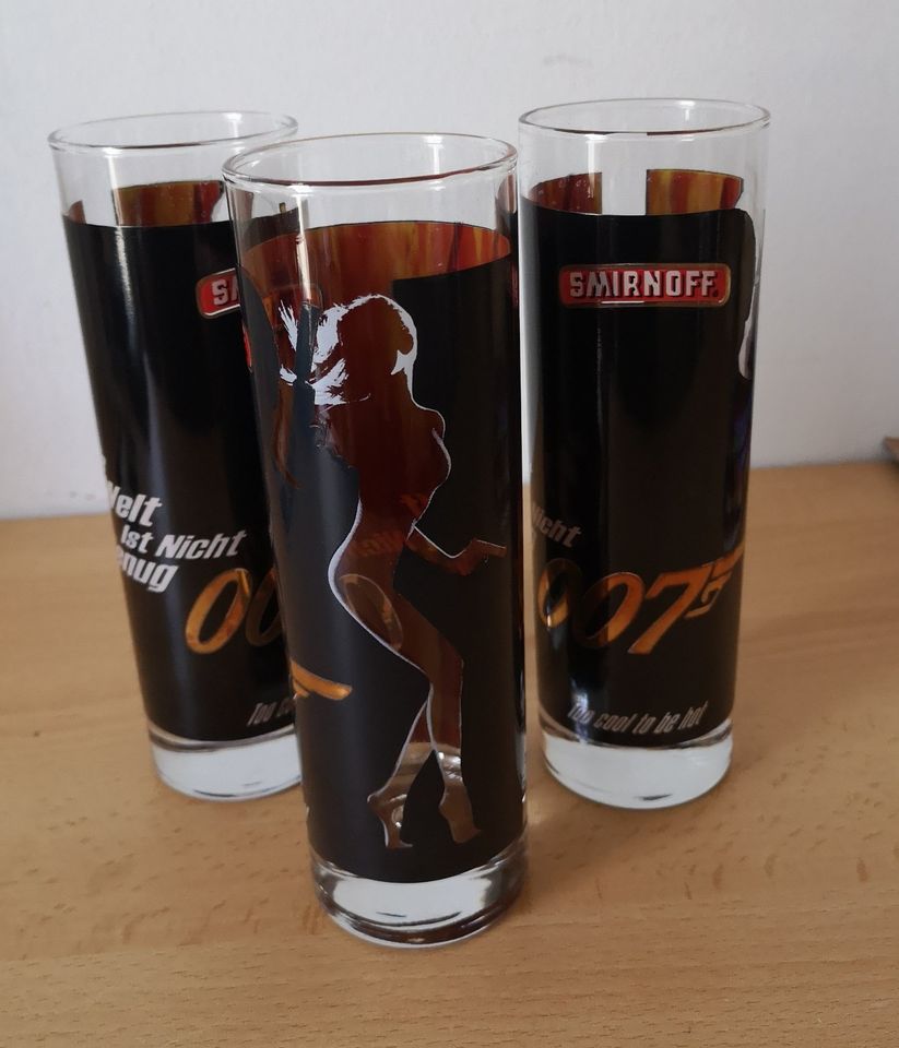 3 Longdrinkgläser  von Smirnoff Wodka   - James Bond in Dresden