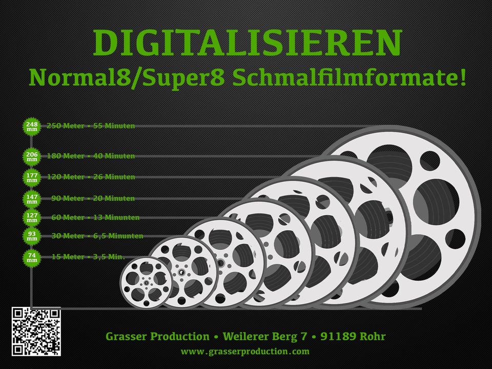 Digitalisieren • Überspielen VHS VHS-C Video8 Hi8 MiniDV & Super8 in Rohr Mittelfr.