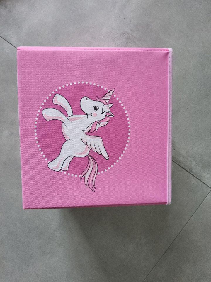 Kinderhocker, Hocker, Aufbewahrungskiste pink mit Einhorn in Goch