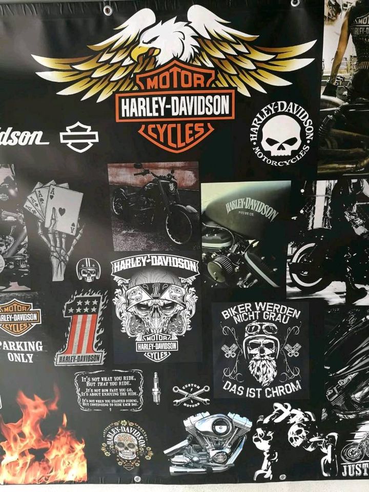 ❌HARLEY DAVIDSON BIKER CHOPPER MOTORRAD ROCKER XXL Garagen Banner in Stuttgart