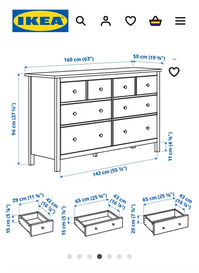 Ikea Hemnes Kommode grau Lasiert 8 Schubladen 303.924.69 in Wolfsburg