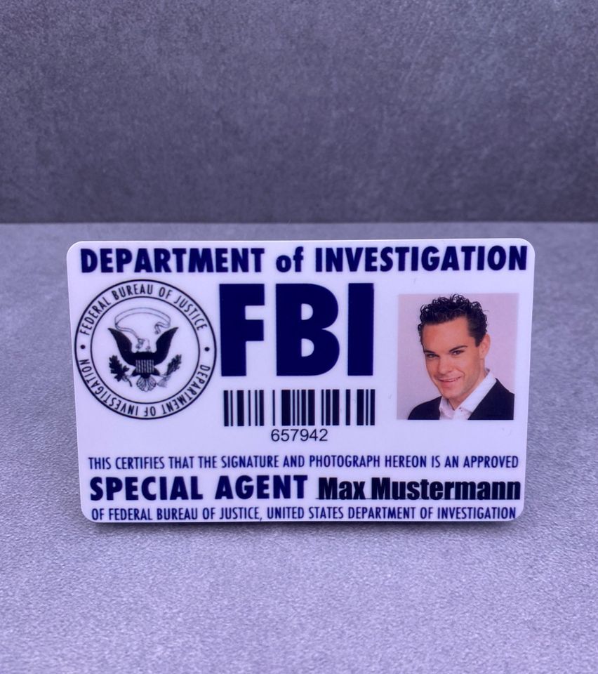 FBI Ausweis, ID Card, Plastikkarte Fasnacht, Halloween, Karneval