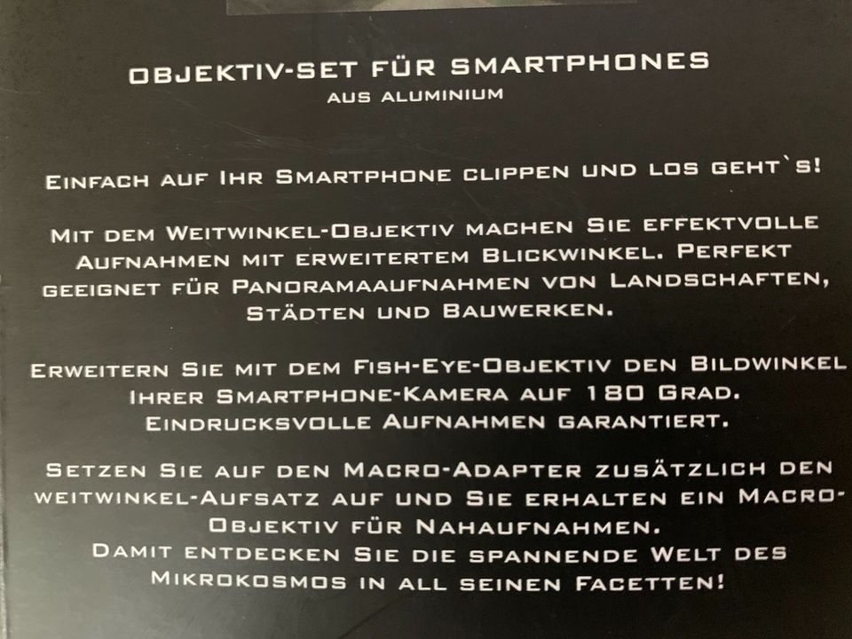 NEU-Objektiv-Set f.Smartphones-3-teilig-Alu-Linsen-Weitwinkel+Pan in Rielasingen-Worblingen