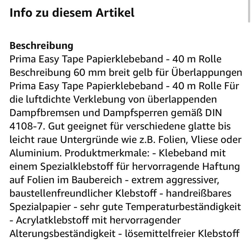 Klebeband/Dampfbremsolie/EASY TAPE in Kappel-Grafenhausen