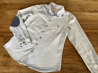 *H&M* Damen Bluse, Gr. 36, hell-blau, gestreift, Ellenbogen-Patch Baden-Württemberg - Tiefenbronn Vorschau