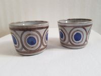 Teelicht-Becher Keramik grau blau Vintage Boho Kerzenhalter Vase Kiel - Hassee-Vieburg Vorschau
