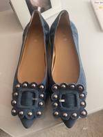 Slipper Blau Velourleder Niedersachsen - Braunschweig Vorschau