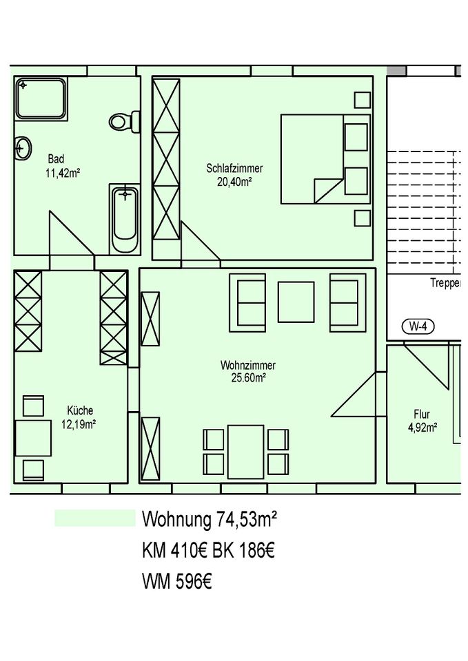 2 Zimmerwohnung in Hüselitz in Tangerhütte
