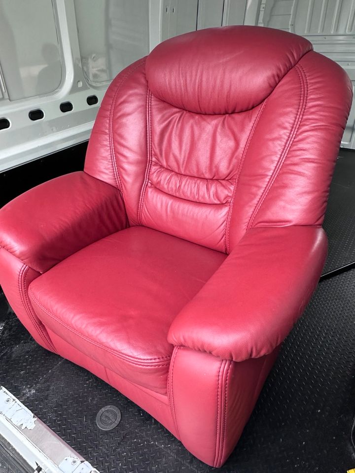 Einzel- Sessel Couch Sofa Leder 1 Stück Wie Neu! in Riesenbeck