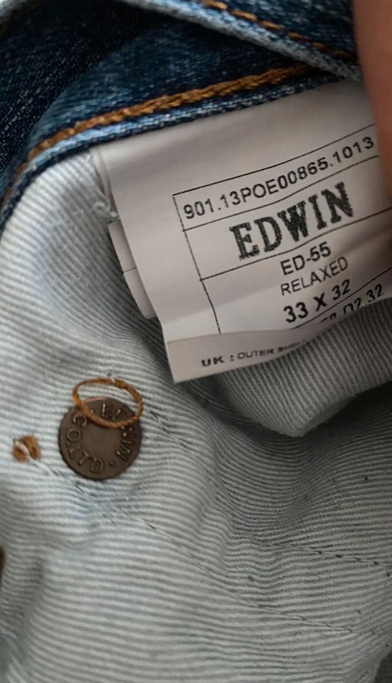 Edwin Herren Jeans herrenbekleidung Stone Washed blau herrenmode in Stein