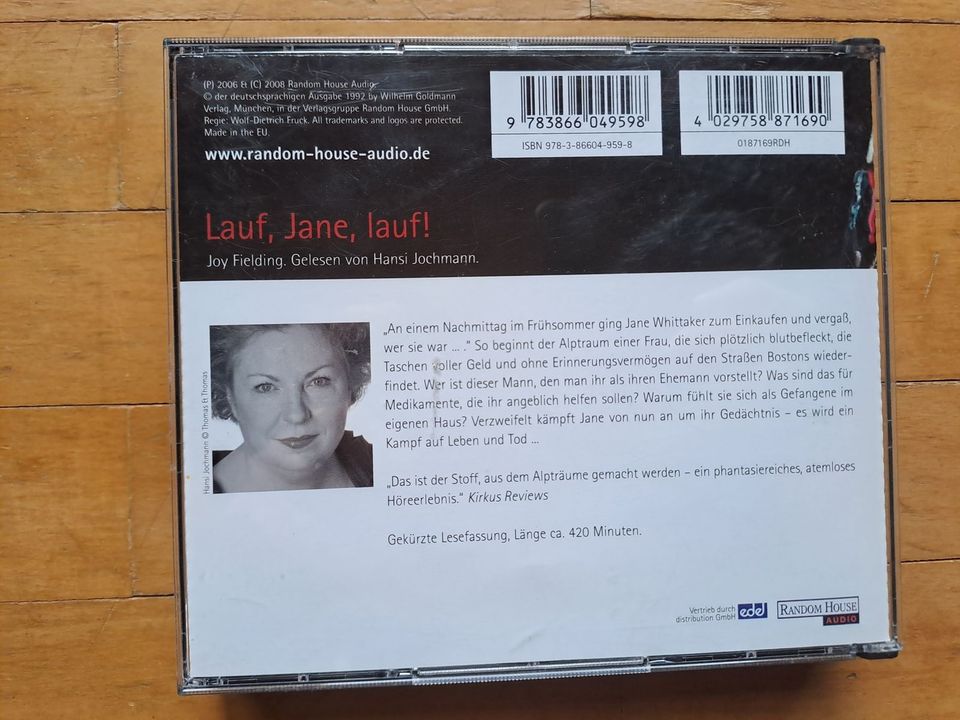 Hörbuch Thriller Joy Fielding Lauf Jane lauf 6 CD 420 Minuten in Schwabach
