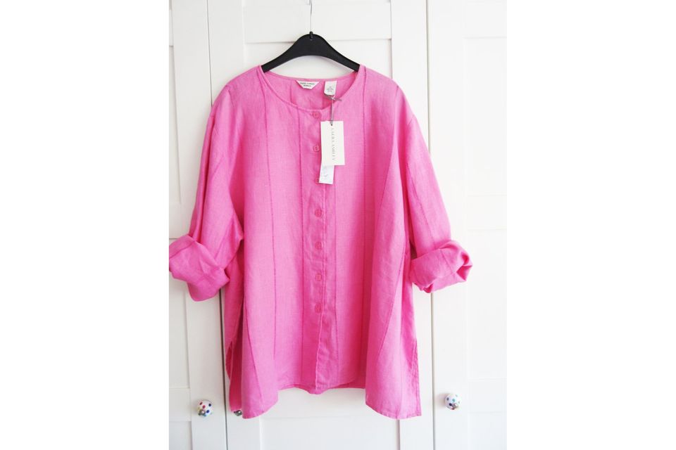 Laura Ashley Leinen Bluse Tunika rosa pink 46-44-48 XL NP98€ in Maintal