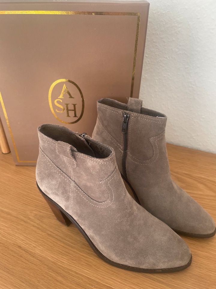 Ash Boots Stiefeletten Leder beige grau 38 hochwertig in Mühltal 