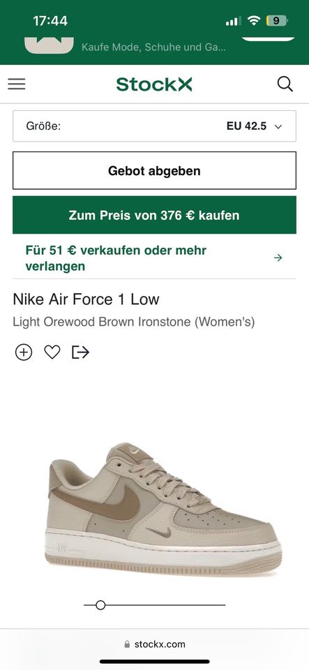 NIKE AF1 Light Orewood Brown Ironstone/ beige/ 42,5❗️neu & selten in Nörten-Hardenberg