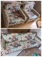 Couch und Sesselgarnitur mit Blumenmotiv München - Moosach Vorschau