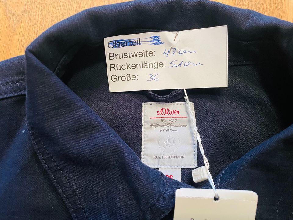 S.Oliver Jeansjacke  gr 36 blau NEU mit Etikett in Wächtersbach