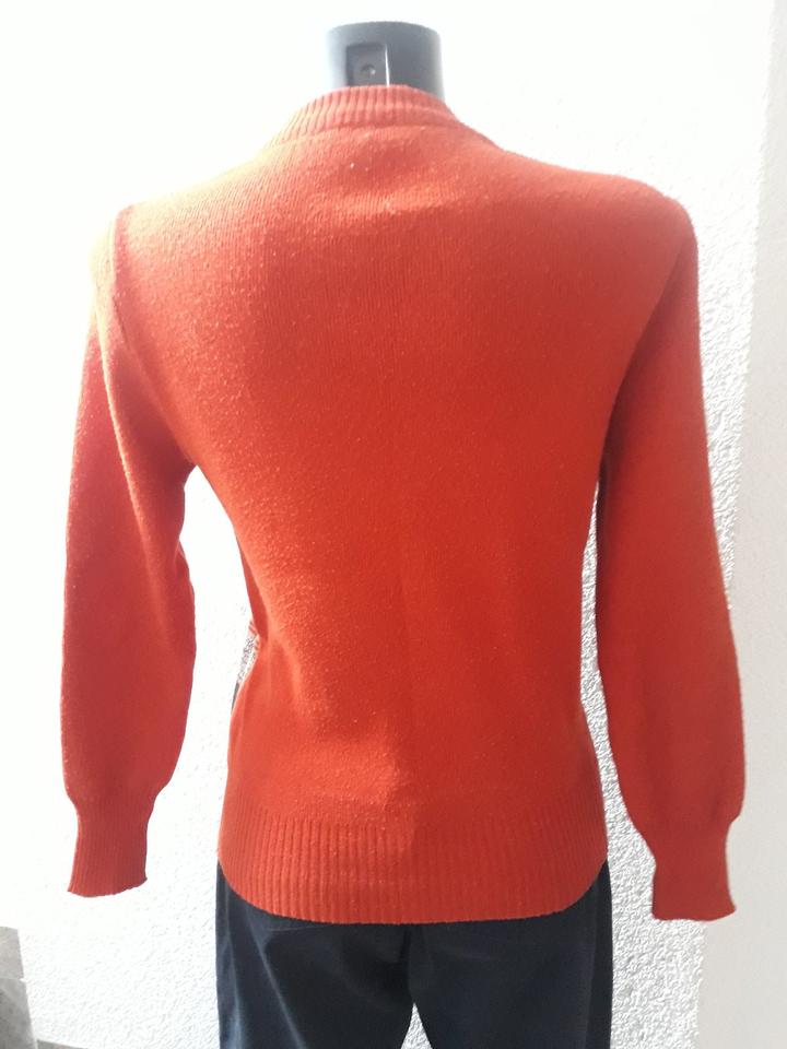 70er Jahre Pulli rost-orangefarben m. Streifen Retro/Vintage in Störnstein