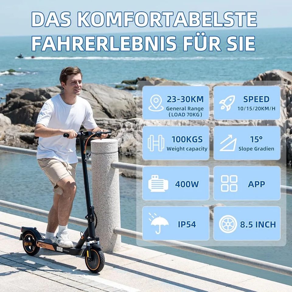 E-Scooter Mega Motion +Tasche + Strassenzulassung 400W in Remscheid