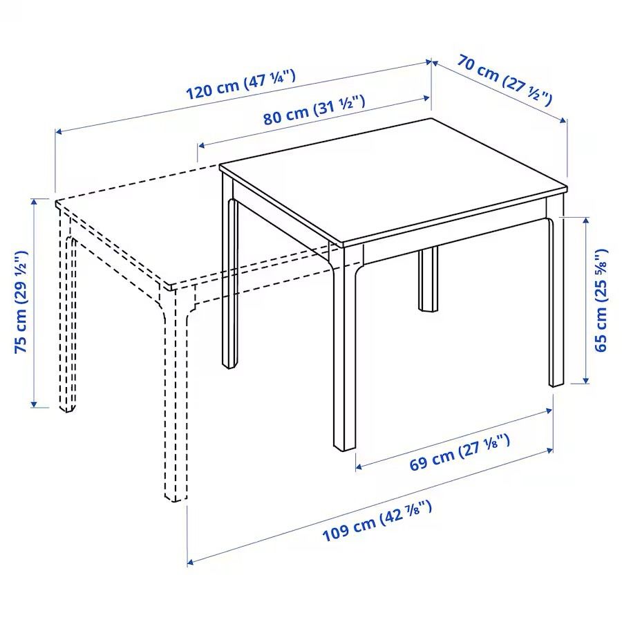 MUSS RAUS! IKEA EKEDALEN Ausziehtisch, weiß, 80/120x70 cm in Kiel