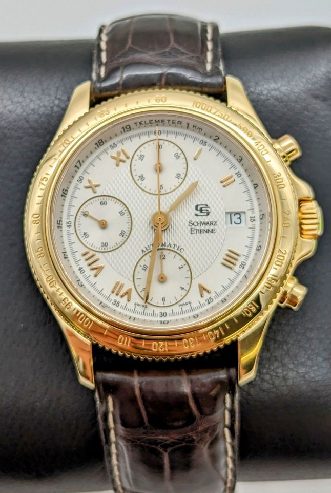 Schwarz Etienne Prestige Date 18K Gold Chronograph 39mm Uhr No.18 in Kiel