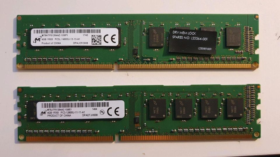HP 8GB DDR3 DIMM 2x4GB PC3 12800U in Breitenfelde