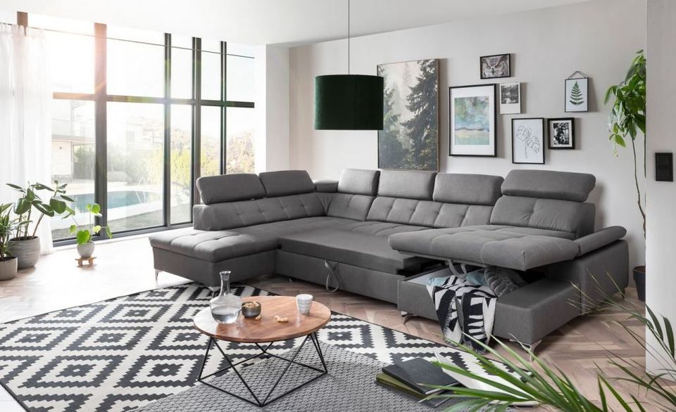 Wohnlandschaft Schlaf-,Kopf-Funktion Stauraum Sofa UVP 2399,- NEU in Kassel