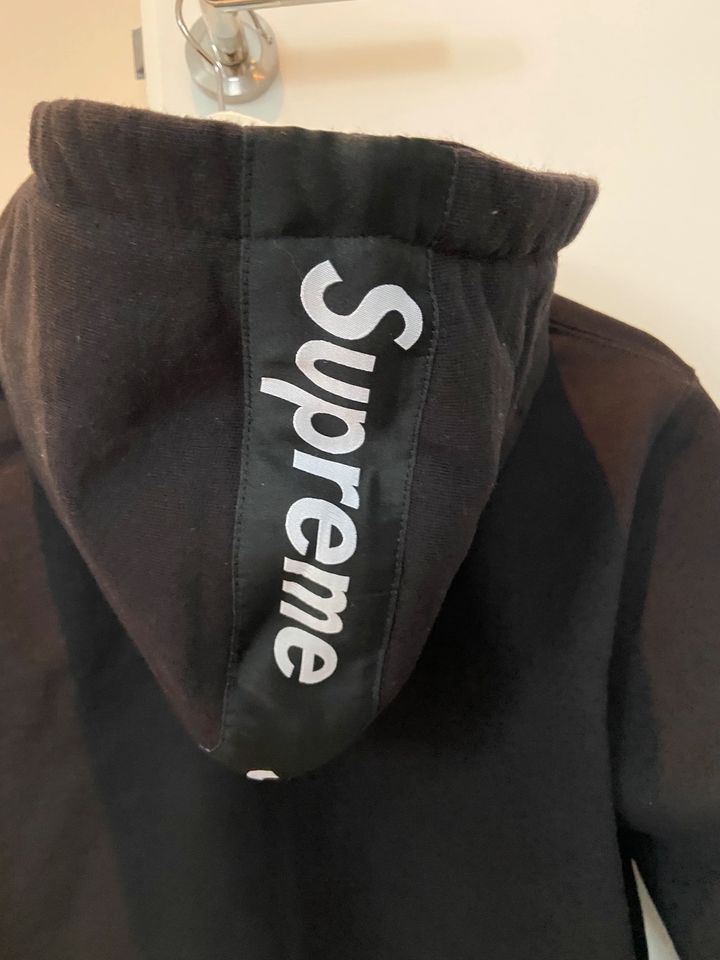 Supreme Tape Logo Zip-Up Hoodie FW14 Sweatshirt Black M in Dreieich