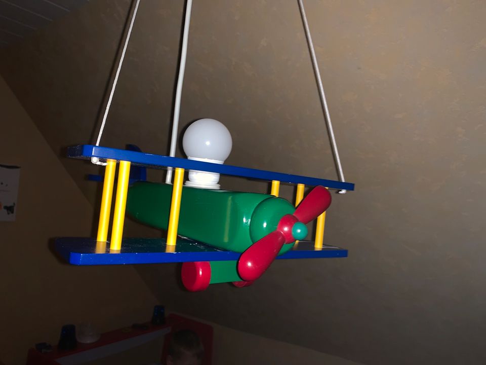 Kinderzimmer Lampe Leuchte Flugzeug Holz Kinderzimmerlampe Jet in Uelsen