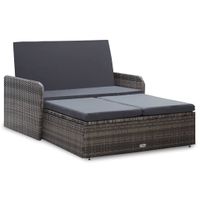 2-tlg. Garten-Lounge-Set mit Auflagen Poly Rattan Grau Lounge Bayern - Bad Kissingen Vorschau