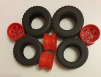 4 grosse Lego Kompletträder 92912 Reifen 94.3 x 38 rote Felgen Bayern - Buchloe Vorschau