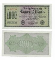 1.000,- Mark Dez. 1922 Nürnberg (Mittelfr) - Oststadt Vorschau