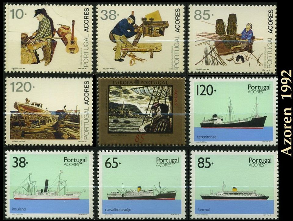 50 tolle Briefmarken Azoren Madeira Portugal_Schiffe Blumen Städt in Augsburg