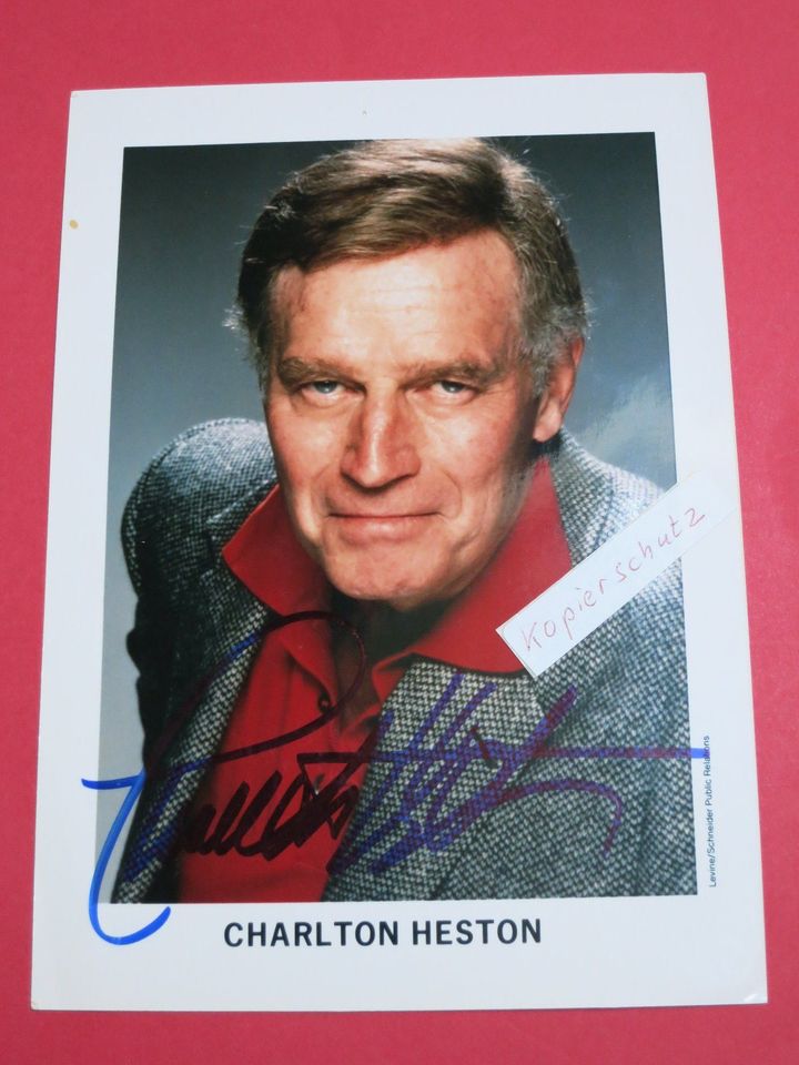 Charlton Heston (2) - Original Autogramm auf Autogrammfoto in Langlingen