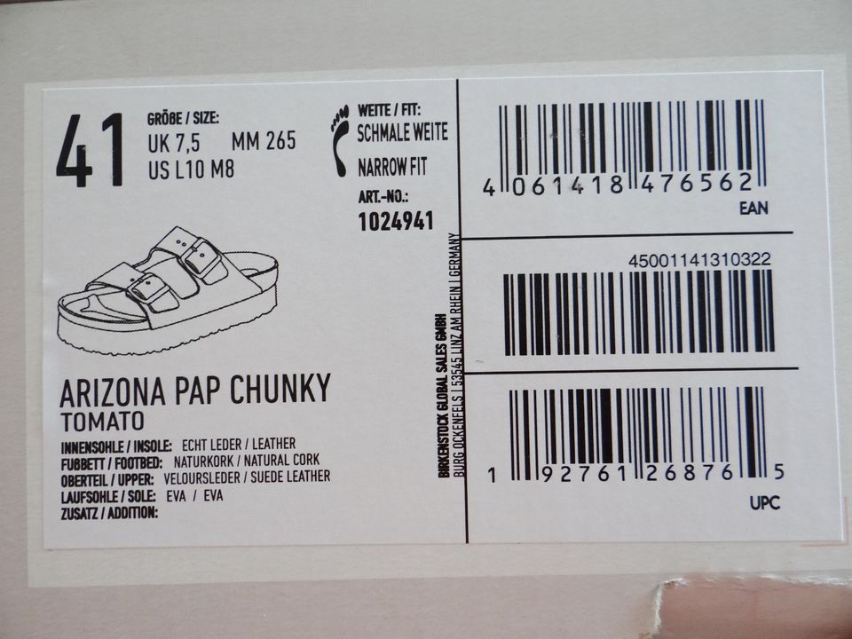 Papillio ARIZONA CHUNKY Sandalen rot tomato  35 36 37 40 41 42 in Stadtallendorf