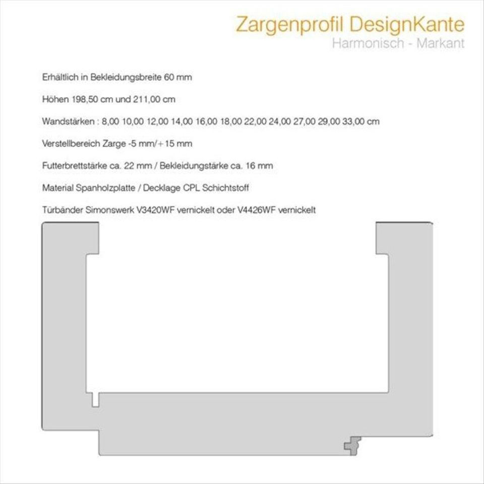 Zimmertüre Wohnraumtüre CPL holzdesign Lisene L7 Ahorn in Siegen